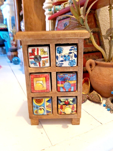 Handmade indian ceramic six - indian,