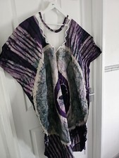 African Kaftan Dress - One Size - Batik cotton fabric - 138cm long