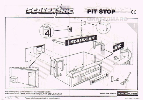 Scalextric 1984 212 184 pit - scalextric, 04-212