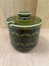 Hornsea Heirloom Green Jam Marmalade Jar With Lid 1972 Vintage English Tableware