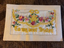 WWI Patriotic Embroidered Silk