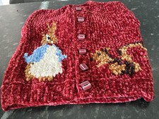 New Hand MadePeter Rabbit And Squirrel Nutkin BabyBoys Cardigan Size 12-18