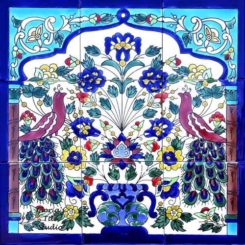 18inx18in peacock design - peacock,