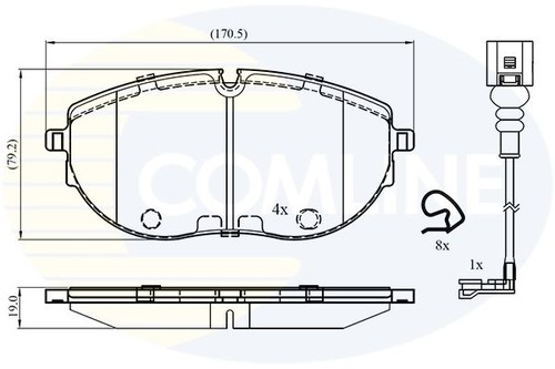 Comline front brake pad set - brake,