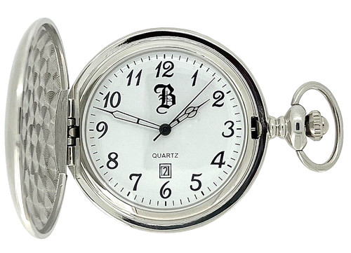 Full hunter silver tone dated - silver,