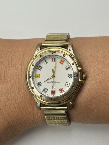 Vintage nautical flag quartz - nautical,