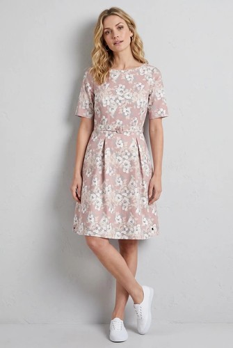 Pink floral fit flare dress - pink, &