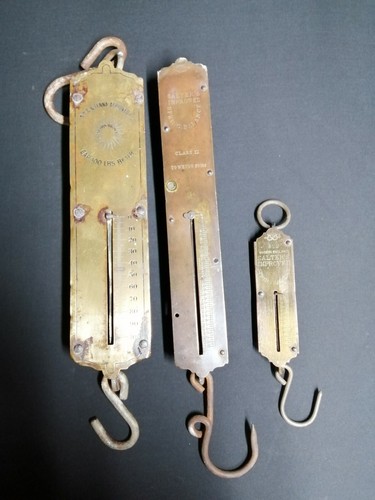 Three antique brass spring - antique,