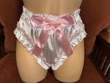White Ruffled Satin Ruched Bum