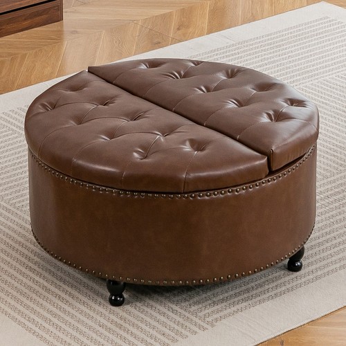 Ottoman storage footstool - pu,