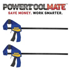 2 x Irwin Quick-Grip T54122EL7 One-Handed Mini Bar Clamp 300mm / 12" Twin Pack