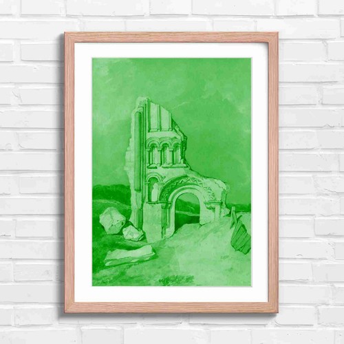 Ruined stone arch with - stone,