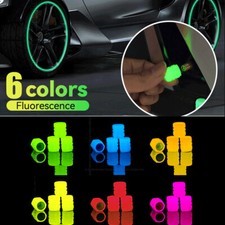 4x Luminous Car Tire Valve Caps Valve Stem Cover Air Dust Wheel Rim Glowing Cap