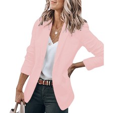 UK Womens Ladies Long Sleeve Casual Suit Coat Jacket Office Work Blazer Tops
