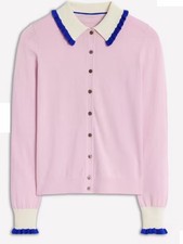 Boden Cardigan Frill Trim Wool