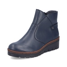 Rieker X9164-14 Ladies Navy Fleece Lined Zip Ankle Boots Save £5 On RRP Free P&P