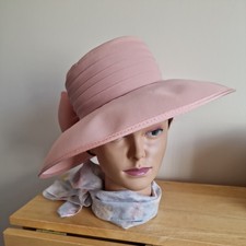 Gina Bacconi Wide Brimmed Pink Hat, Formal Occasion, Wedding, Ladies Day, Races