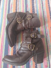 FIORENTINI + BAKER Ladies Brown Leather & Suede Ankle Boots Size EU 38 UK 5
