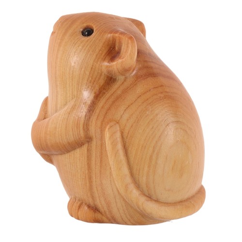 Wood carving hamster ornament - wood,