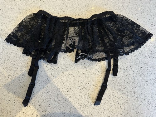 Ladies black skirted - black, suspender