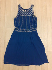 Spotlight By Warehouse Size 10 Blue Party Dress With Embellished Bodice