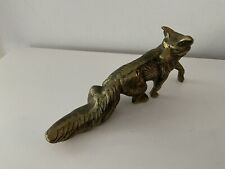 Vintage Brass Sculptured Fox Figurine Very Heavy
