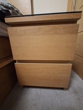 Ikea Malm oak veneer 2 bedside