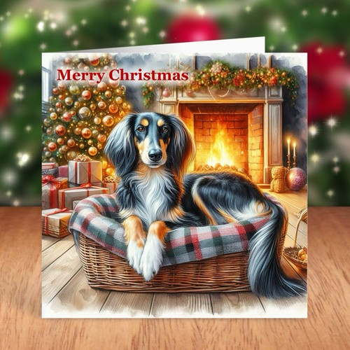 Saluki dog christmas - saluki,
