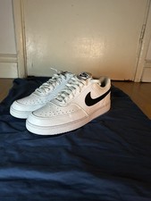 Nike Court Vision Trainers, Size UK 8.5 White Shoes Black Nike Tick