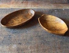 Olive Wood Bowls Set of 2 Hand