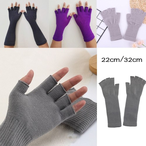 Knitted half finger gloves - knitted,