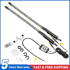 12V 3FT LED Flagpole Antenna Whip Lights & Remote Control for Tractor Ford F350