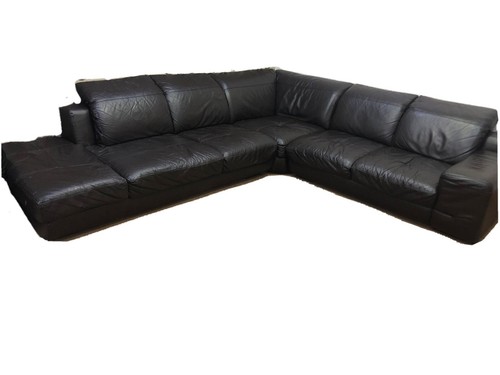 Brown leather corner - corner,