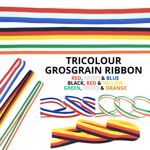 Tricolour ribbon grosgrain - tricolour,
