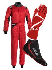 FIA SPARCO Sprint SET Suit Shoes Gloves Racing Rally RED