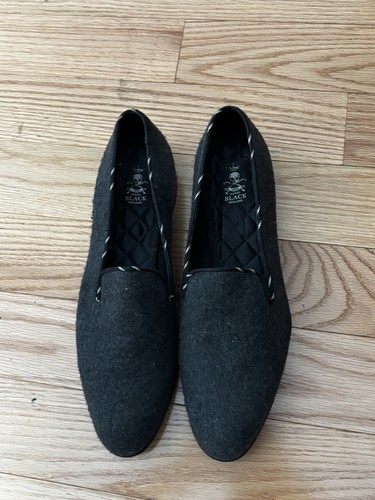Barker black wool loafers - black,