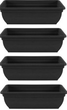 4 Black Trough Plant Pot