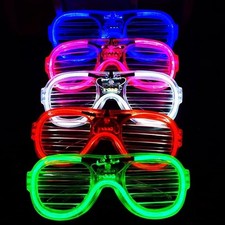 LED Flashing Party Glasses  Light Up Glow Neon Disco Rave Party - Mixed Colours