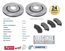 FRONT AXLE BRAKE DISCS and PADS SET for PEUGEOT 208 I 1.6 BlueHDi 100 2015-on