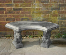 ORNATE STONE CURVED BENCH SEAT SQUIREL FEET