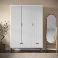 White Gloss 3-Door Wardrobe