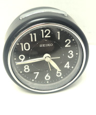 Seiko Beep Alarm Clock QHE125K Black – Compact Quartz Travel Bedside Clock