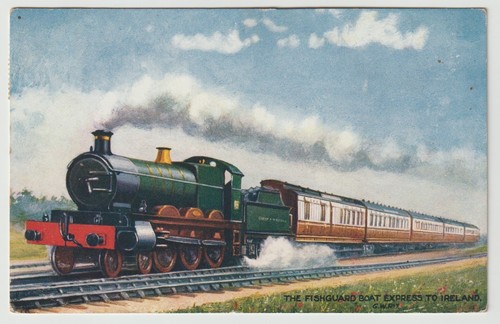 Railway art postcard - railway, gwr