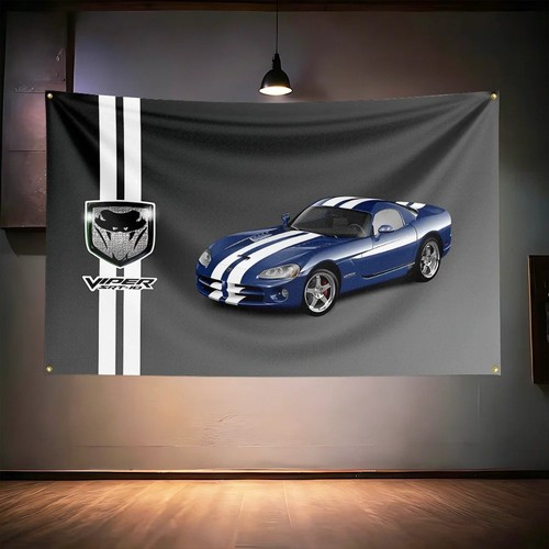 Dodge viper sports car flag - dodge,