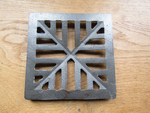 Rustic iron drain cover square - rustic,