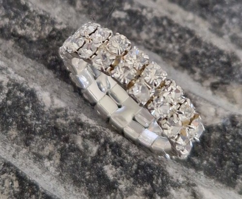 Silver bling crystal stretch - crystal,
