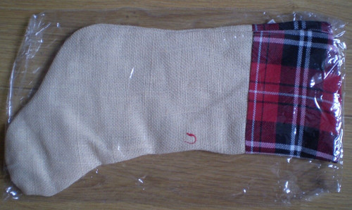 Christmas hessian and tartan - hessian,