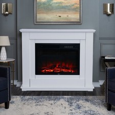 Modern Electric Fire Suite - 30"/34" Remote Inset Fireplace with Surround