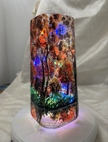 Glass hand painted rectangle - glass,