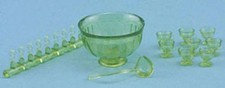 Dolls House Green Punch Bowl